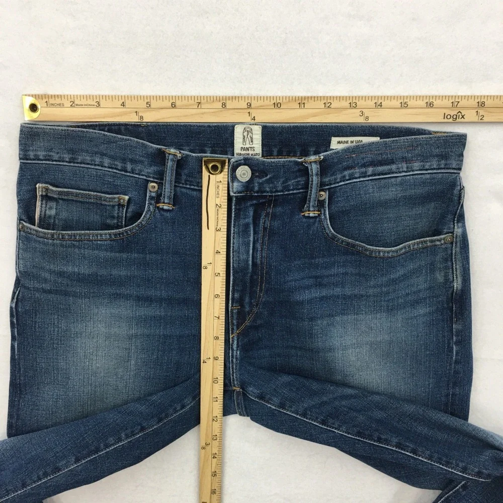 Kato by Hiroshi Kato The Pen Slim Selvedge Jeans Blue Rain Wash Mens 34 USA Made
